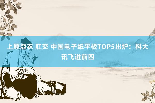 上原亞衣 肛交 中国电子纸平板TOP5出炉：科大讯飞进前四