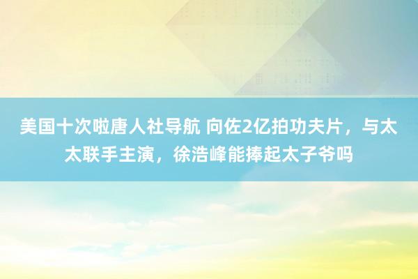 美国十次啦唐人社导航 向佐2亿拍功夫片，与太太联手主演，徐浩峰能捧起太子爷吗