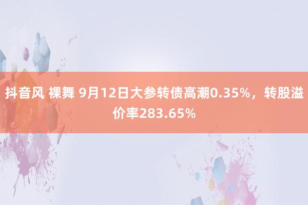 抖音风 裸舞 9月12日大参转债高潮0.35%，转股溢价率283.65%