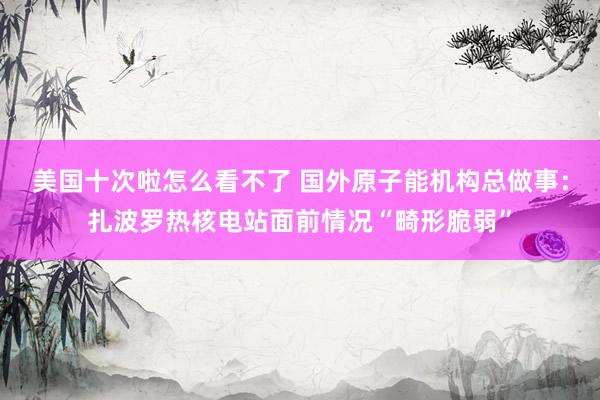 美国十次啦怎么看不了 国外原子能机构总做事：扎波罗热核电站面前情况“畸形脆弱”