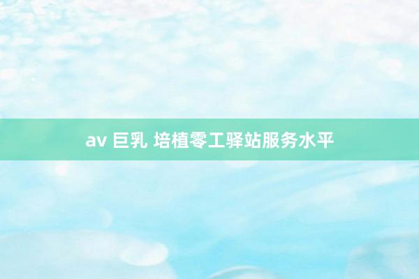 av 巨乳 培植零工驿站服务水平