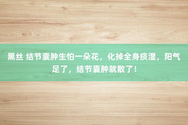 黑丝 结节囊肿生怕一朵花，化掉全身痰湿，阳气足了，结节囊肿就散了！