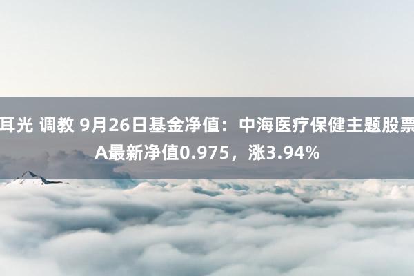 耳光 调教 9月26日基金净值：中海医疗保健主题股票A最新净值0.975，涨3.94%