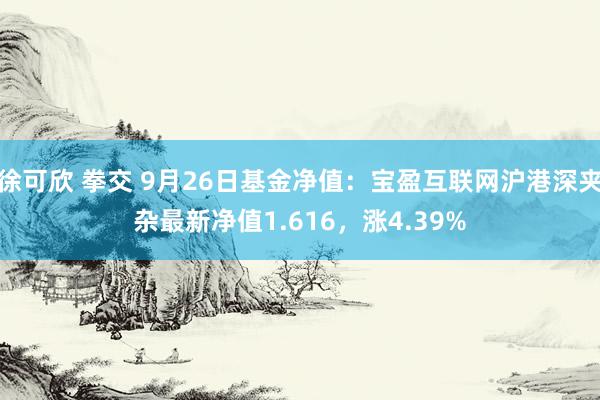 徐可欣 拳交 9月26日基金净值：宝盈互联网沪港深夹杂最新净值1.616，涨4.39%