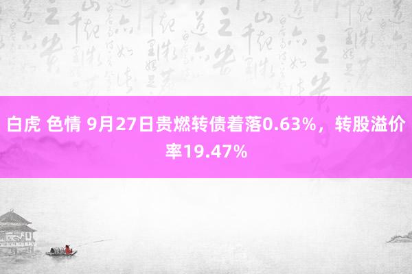 白虎 色情 9月27日贵燃转债着落0.63%，转股溢价率19.47%