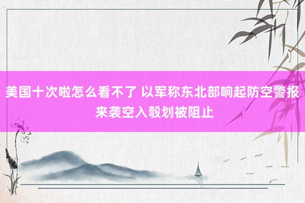 美国十次啦怎么看不了 以军称东北部响起防空警报 来袭空入彀划被阻止