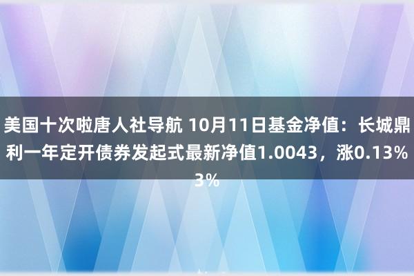 美国十次啦唐人社导航 10月11日基金净值：长城鼎利一年定开债券发起式最新净值1.0043，涨0.13%