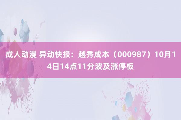 成人动漫 异动快报：越秀成本（000987）10月14日14点11分波及涨停板