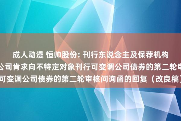 成人动漫 恒帅股份: 刊行东说念主及保荐机构对于宁波恒帅股份有限公司肯求向不特定对象刊行可变调公司债券的第二轮审核问询函的回复（改良稿）