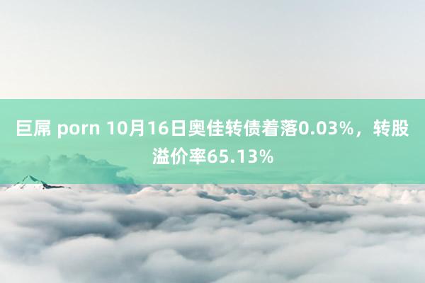 巨屌 porn 10月16日奥佳转债着落0.03%，转股溢价率65.13%