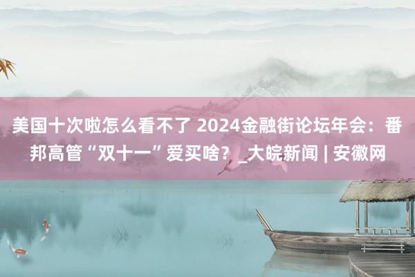 美国十次啦怎么看不了 2024金融街论坛年会：番邦高管“双十一”爱买啥？_大皖新闻 | 安徽网