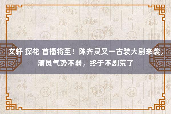 文轩 探花 首播将至！陈齐灵又一古装大剧来袭，演员气势不弱，终于不剧荒了