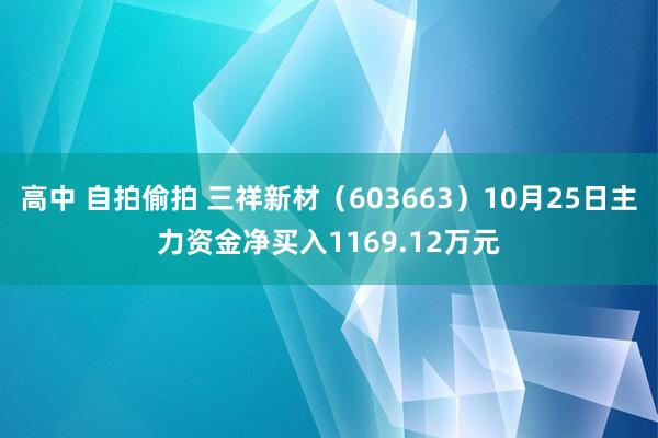 高中 自拍偷拍 三祥新材（603663）10月25日主力资金净买入1169.12万元