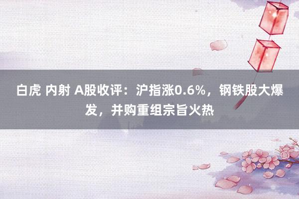 白虎 内射 A股收评：沪指涨0.6%，钢铁股大爆发，并购重组宗旨火热