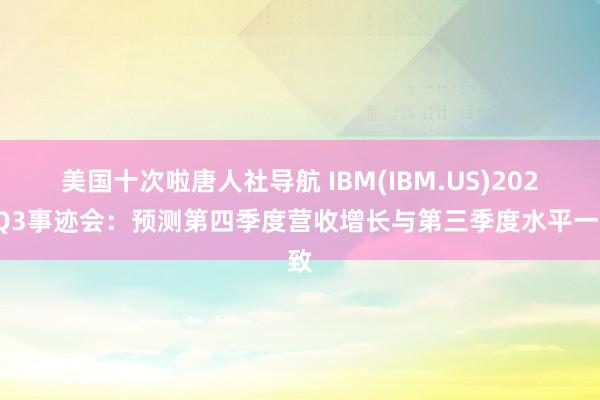 美国十次啦唐人社导航 IBM(IBM.US)2024Q3事迹会：预测第四季度营收增长与第三季度水平一致