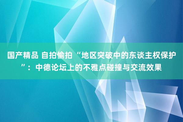 国产精品 自拍偷拍 “地区突破中的东谈主权保护”：中德论坛上的不雅点碰撞与交流效果