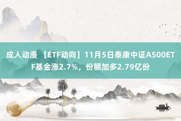 成人动漫 【ETF动向】11月5日泰康中证A500ETF基金涨2.7%，份额加多2.79亿份