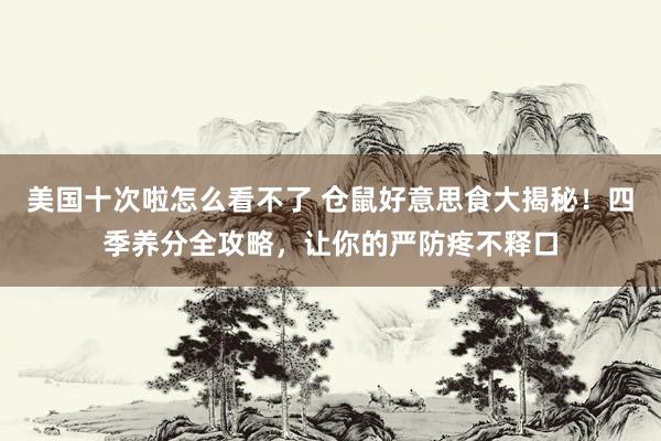 美国十次啦怎么看不了 仓鼠好意思食大揭秘！四季养分全攻略，让你的严防疼不释口