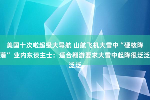 美国十次啦超级大导航 山航飞机大雪中“硬核降落” 业内东谈主士：适合翱游要求大雪中起降很泛泛