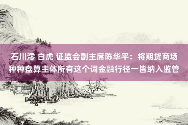 石川澪 白虎 证监会副主席陈华平：将期货商场种种盘算主体所有这个词金融行径一皆纳入监管