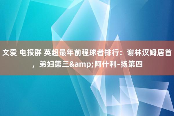 文爱 电报群 英超最年前程球者排行：谢林汉姆居首，弟妇第三&阿什利-扬第四