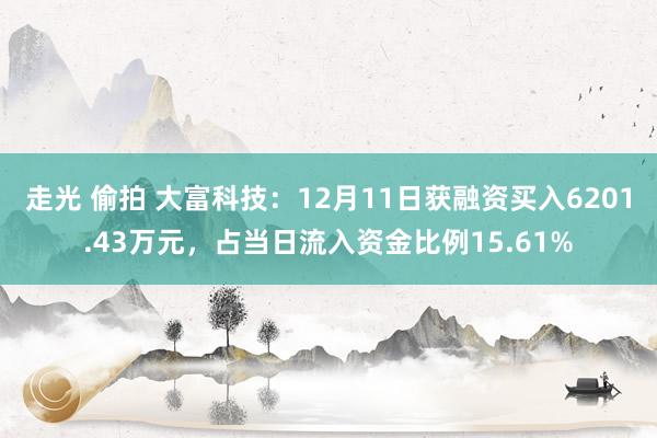 走光 偷拍 大富科技：12月11日获融资买入6201.43万元，占当日流入资金比例15.61%