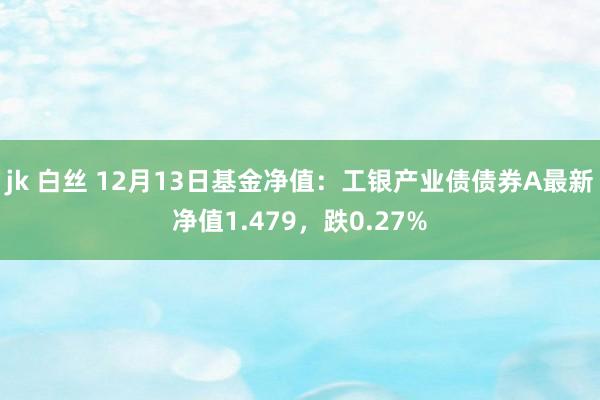 jk 白丝 12月13日基金净值：工银产业债债券A最新净值1.479，跌0.27%