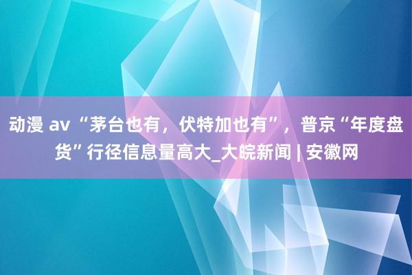 动漫 av “茅台也有，伏特加也有”，普京“年度盘货”行径信息量高大_大皖新闻 | 安徽网