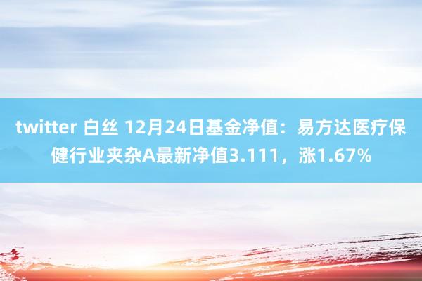 twitter 白丝 12月24日基金净值：易方达医疗保健行业夹杂A最新净值3.111，涨1.67%