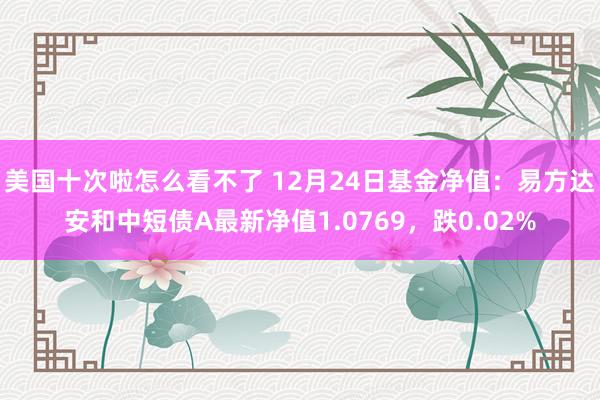 美国十次啦怎么看不了 12月24日基金净值：易方达安和中短债A最新净值1.0769，跌0.02%