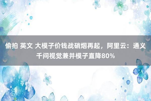 偷拍 英文 大模子价钱战硝烟再起，阿里云：通义千问视觉兼并模子直降80%