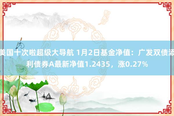 美国十次啦超级大导航 1月2日基金净值：广发双债添利债券A最新净值1.2435，涨0.27%