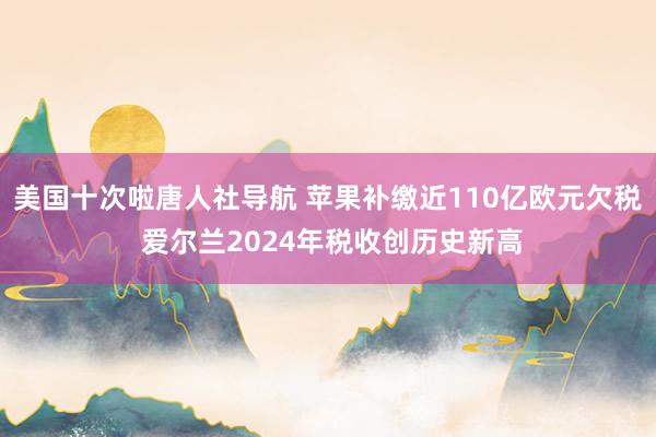 美国十次啦唐人社导航 苹果补缴近110亿欧元欠税 爱尔兰2024年税收创历史新高