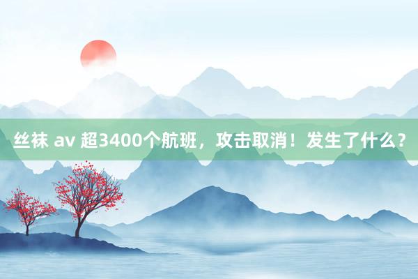 丝袜 av 超3400个航班，攻击取消！发生了什么？